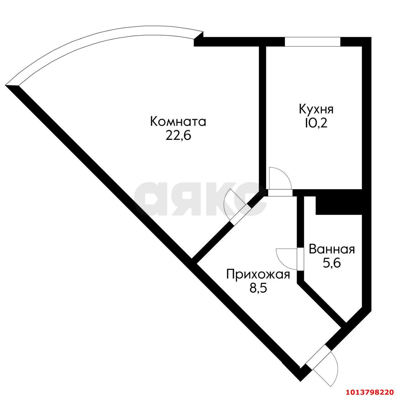 Фото №11: 1-комнатная квартира 46 м² - Краснодар, Музыкальный, ул. имени Мусоргского М.П., 1А