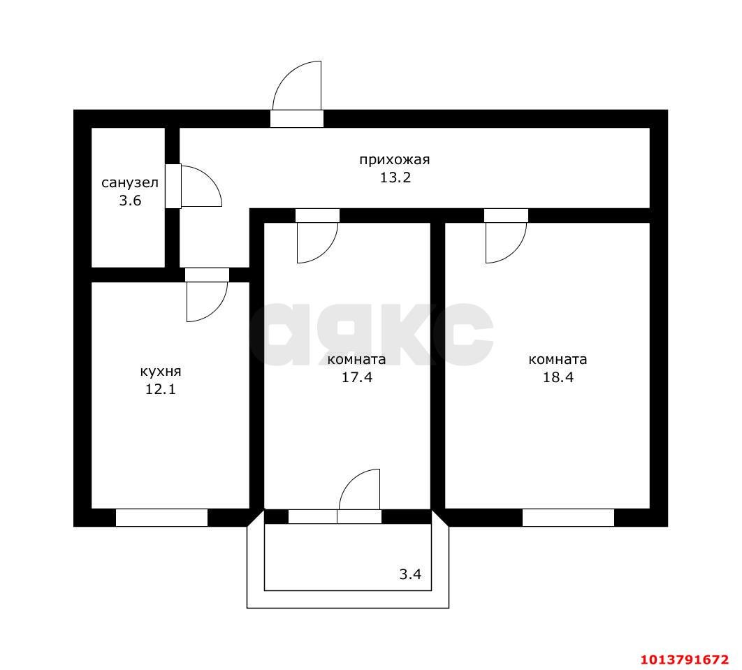 Фото №12: 2-комнатная квартира 68 м² - Краснодар, жилой комплекс Аквамарин, ул. Уральская, 75к2