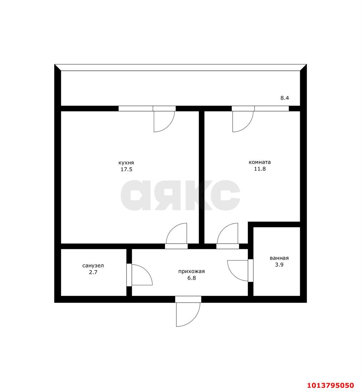 Фото №6: 1-комнатная квартира 50 м² - Краснодар, Гидростроителей, ул. Снесарева, 17/1к2