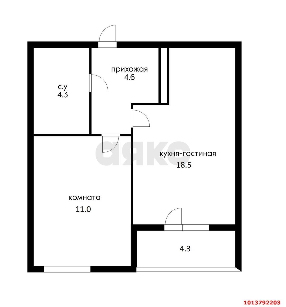 Фото №2: 1-комнатная квартира 42 м² - Краснодар, жилой комплекс Все Свои, ул. Колхозная, 5