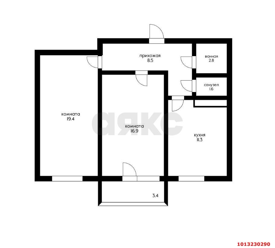 Фото №6: 2-комнатная квартира 64 м² - Краснодар, жилой комплекс Фреш, ул. имени Валерия Гассия, 4/7к3