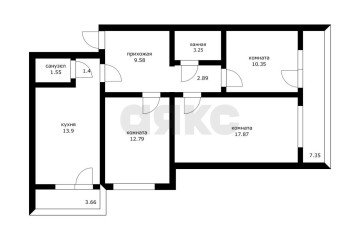 Фото №4: 3-комнатная квартира 86 м² - Краснодар, мкр. Московский, ул. им. Байбакова Н.К., 2