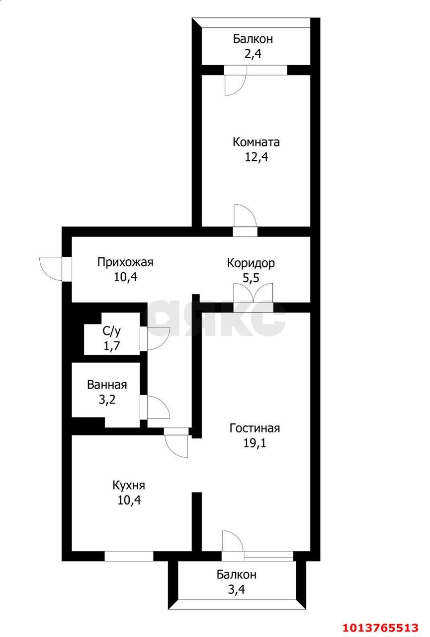 Фото №18: 2-комнатная квартира 65 м² - Краснодар, Черёмушки, ул. Селезнёва, 118