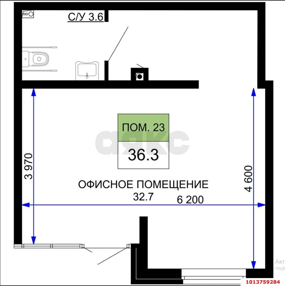 Фото №3: Торговое помещение 37 м² - Краснодар, жилой комплекс Дыхание, ул. Лётчика Позднякова, 2