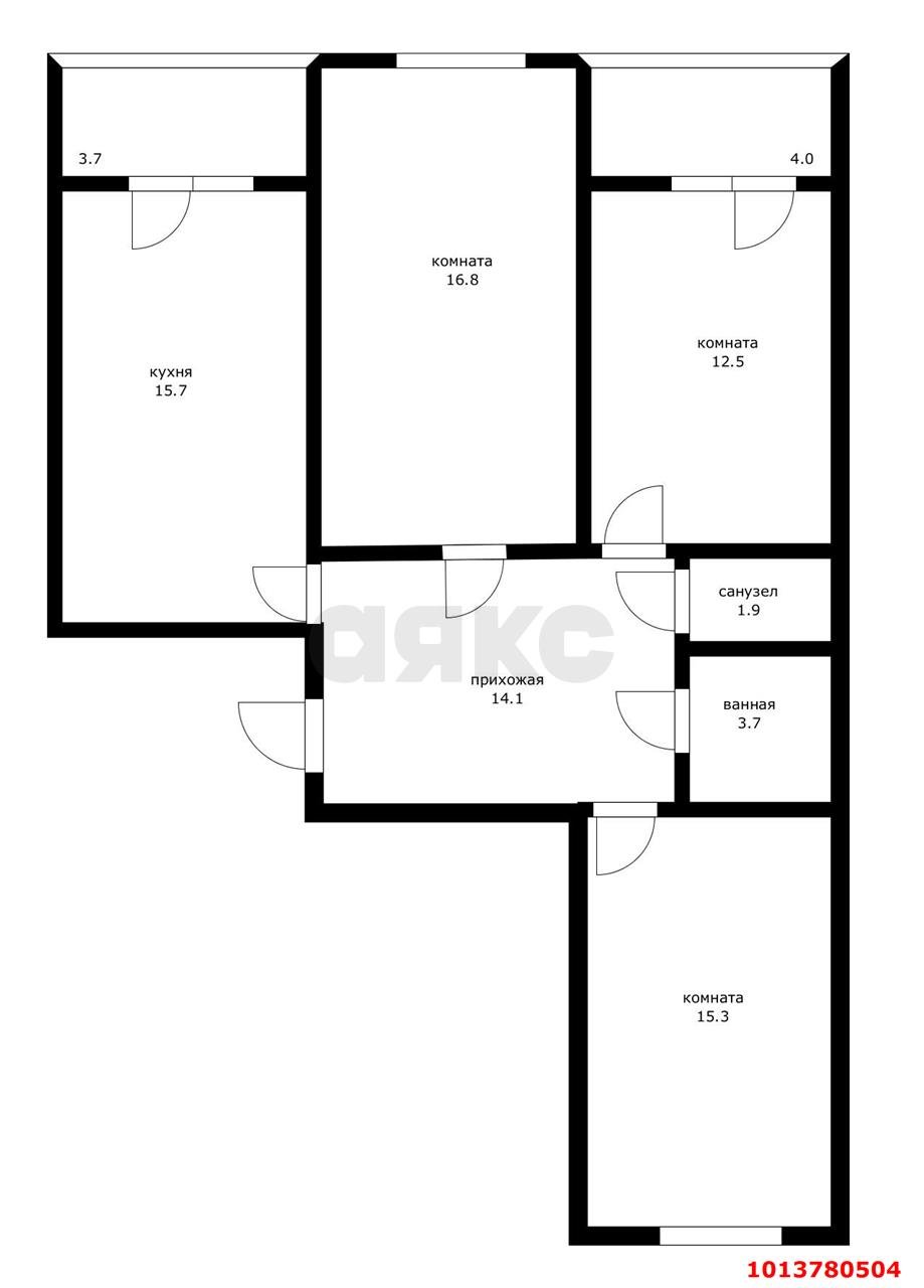 Фото №3: 3-комнатная квартира 88 м² - Краснодар, жилой комплекс Смоленский, ул. Восточно-Кругликовская, 30