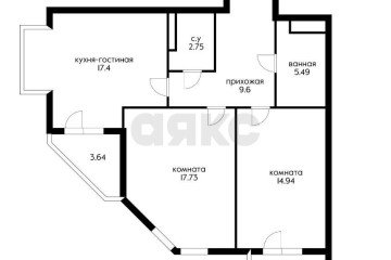 Фото №2: 2-комнатная квартира 73 м² - Краснодар, мкр. Фестивальный, ул. Гаражная, 79/1