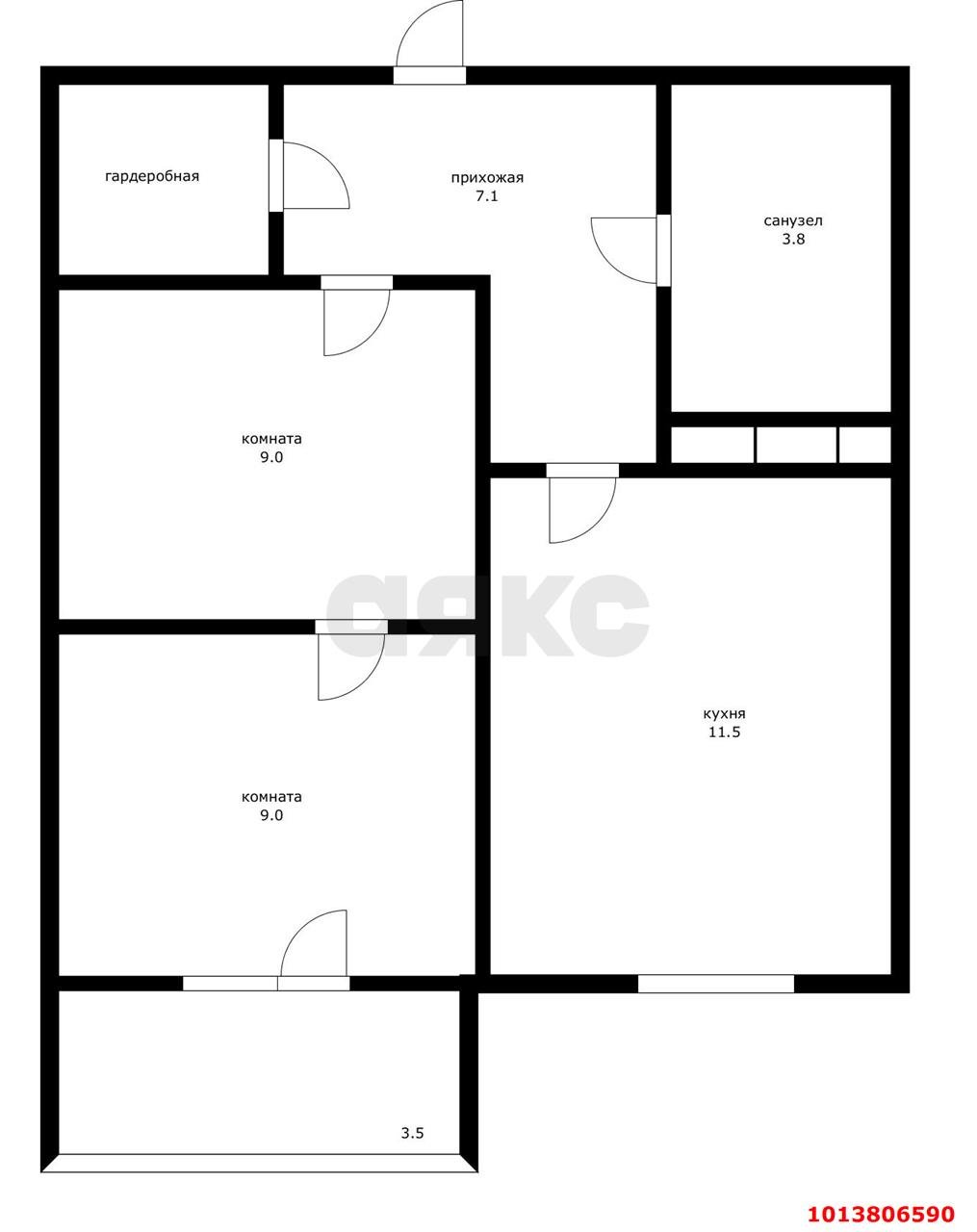 Фото №9: 1-комнатная квартира 44 м² - Краснодар, Гидростроителей, ул. Гидростроителей, 63