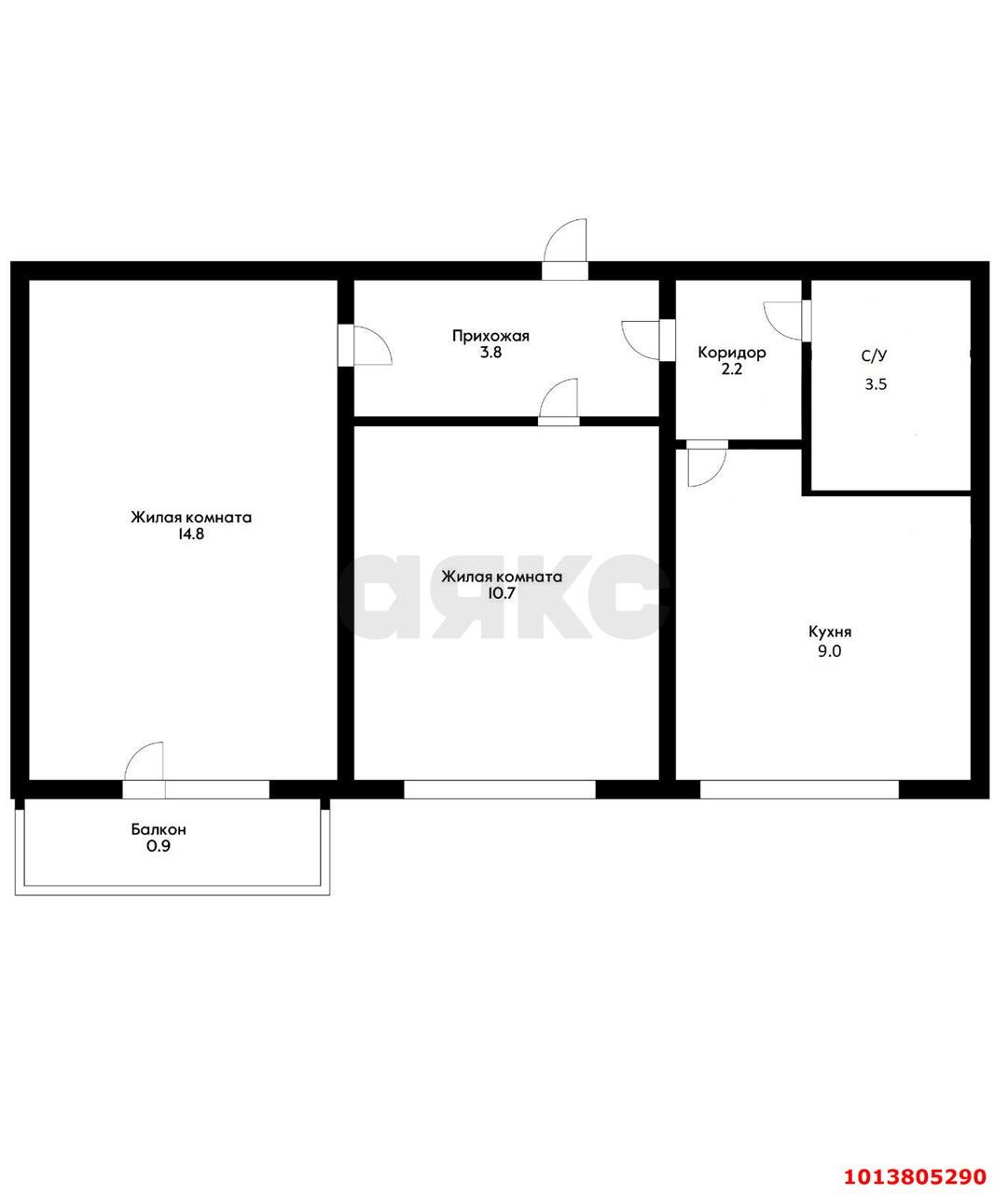 Фото №11: 2-комнатная квартира 48 м² - Краснодар, Черёмушки, ул. Селезнёва, 158