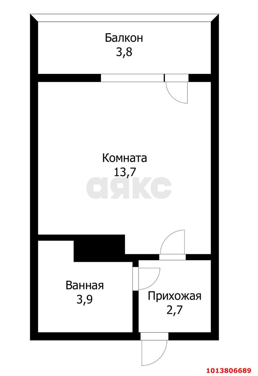 Фото №4: Студия 24 м² - Краснодар, жилой комплекс Самолёт-5, ул. Ивана Беличенко, 103