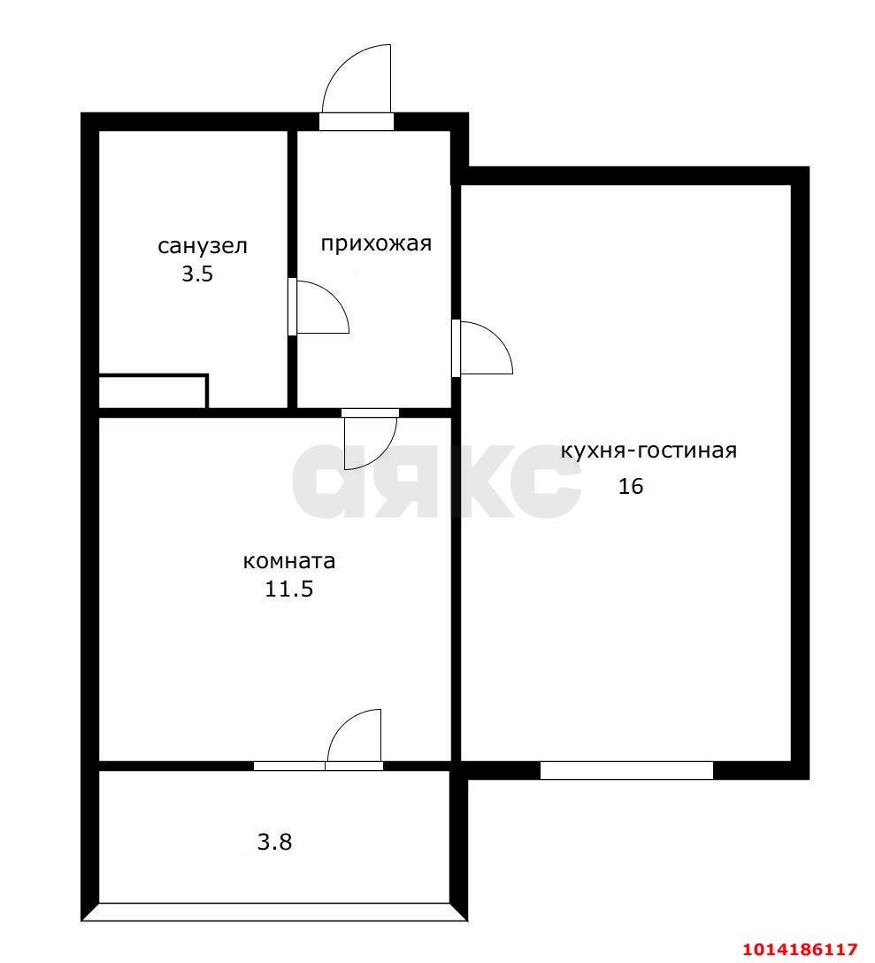 Фото №8: 1-комнатная квартира 37 м² - Краснодар, жилой комплекс Краснодарский, ул. Краеведа Соловьёва, 2к1