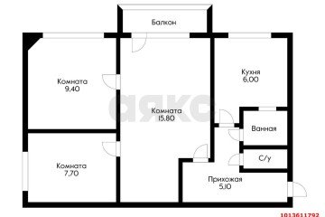 Фото №2: 3-комнатная квартира 49 м² - Краснодар, мкр. Гидростроителей, ул. Дмитрия Благоева, 4