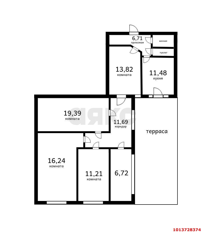 Фото №15: 3-комнатная квартира 100 м² - Краснодар, Краевая Клиническая Больница, ул. 1 Мая, 47/1