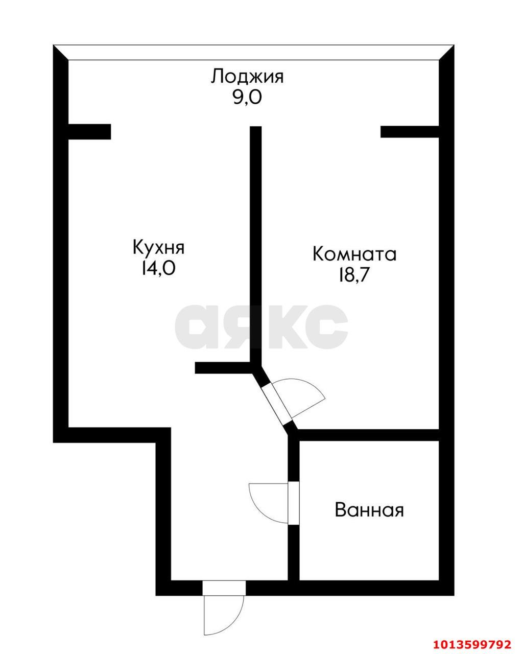 Фото №12: 1-комнатная квартира 44 м² - Российский, Прикубанский внутригородской округ, пр-д Тверской, 4