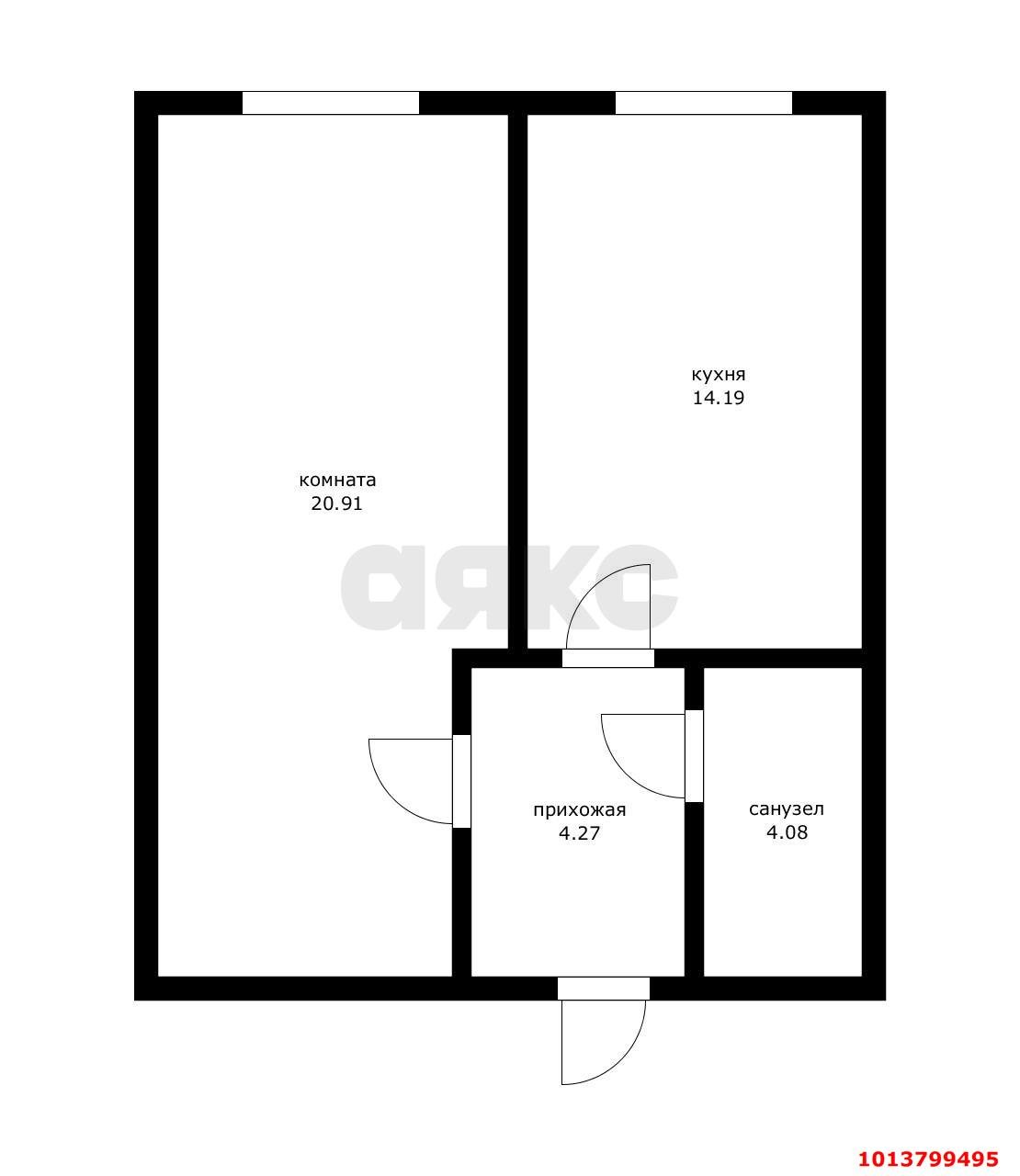 Фото №7: 1-комнатная квартира 43 м² - Новая Адыгея, жилой комплекс Мега-Победа 2, ул. Песочная, 1к5