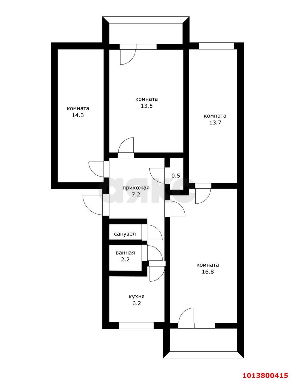 Фото №15: 4-комнатная квартира 80 м² - Краснодар, Фестивальный, ул. Атарбекова, 22