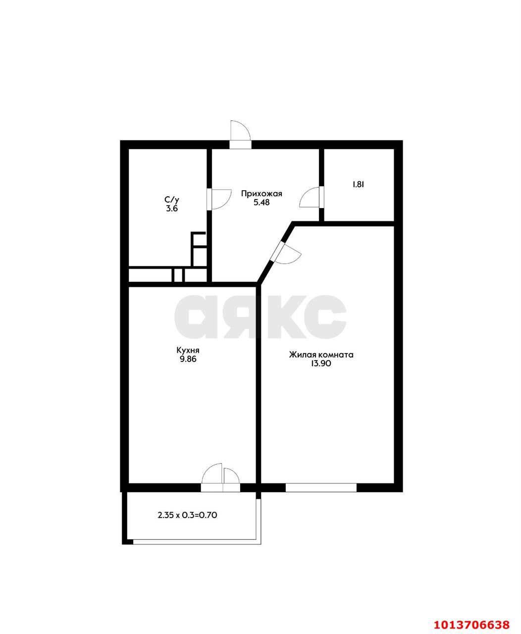 Фото №4: 1-комнатная квартира 33 м² - Краснодар, жилой комплекс Семейный Парк, ул. Душистая, 60к1