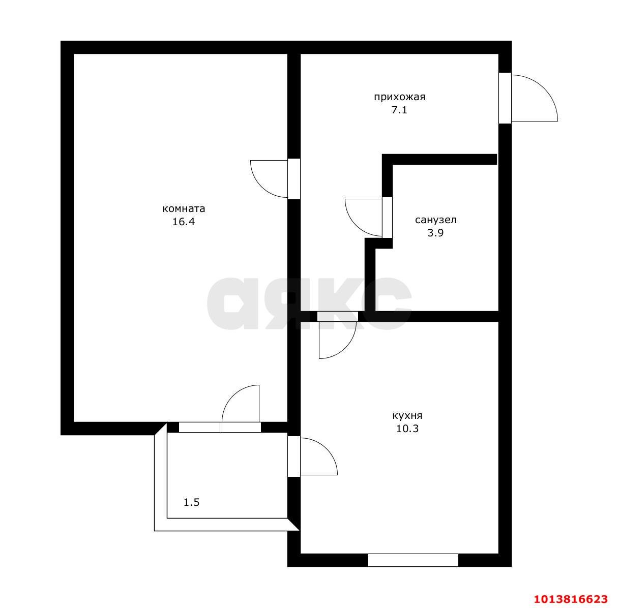 Фото №7: 1-комнатная квартира 40 м² - Краснодар, жилой комплекс Лучезарный, ул. Московская, 158/3