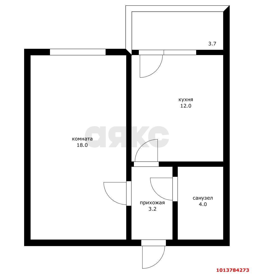 Фото №16: 1-комнатная квартира 34 м² - Краснодар, Московский, ул. им. Байбакова Н.К., 4