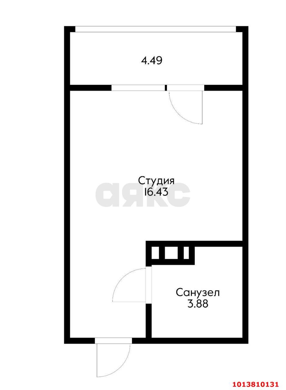 Фото №9: Студия 24 м² - Краснодар, жилой комплекс Друзья, ул. имени Б.С. Кудухова, 1