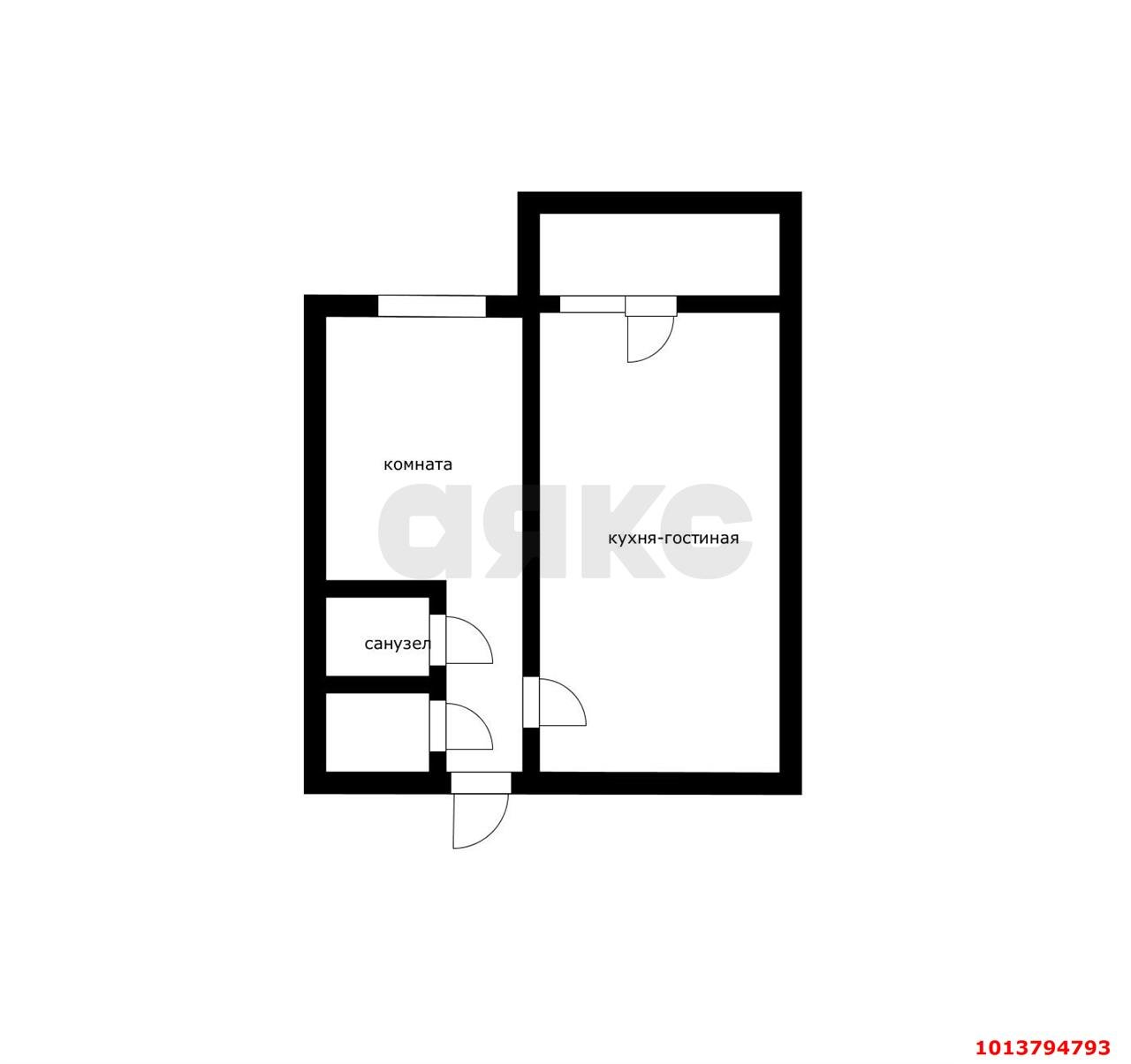 Фото №4: 1-комнатная квартира 41 м² - Краснодар, Черёмушки, ул. Селезнёва, 210