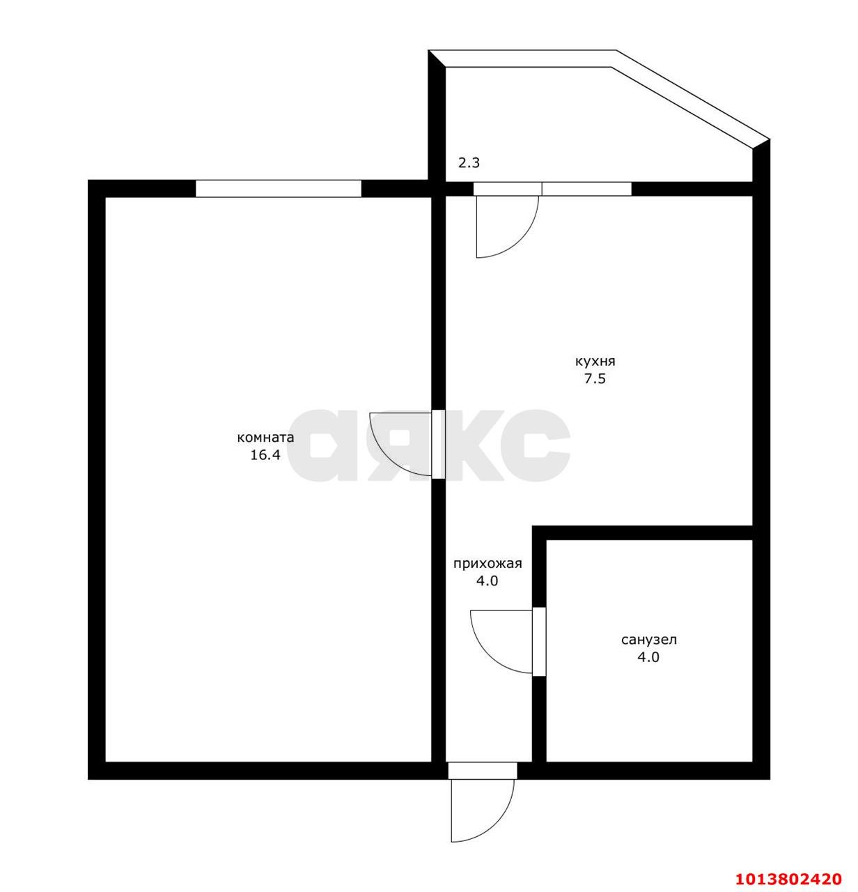 Фото №9: 1-комнатная квартира 34 м² - Краснодар, жилой комплекс Видный, ул. Командорская, 3к1