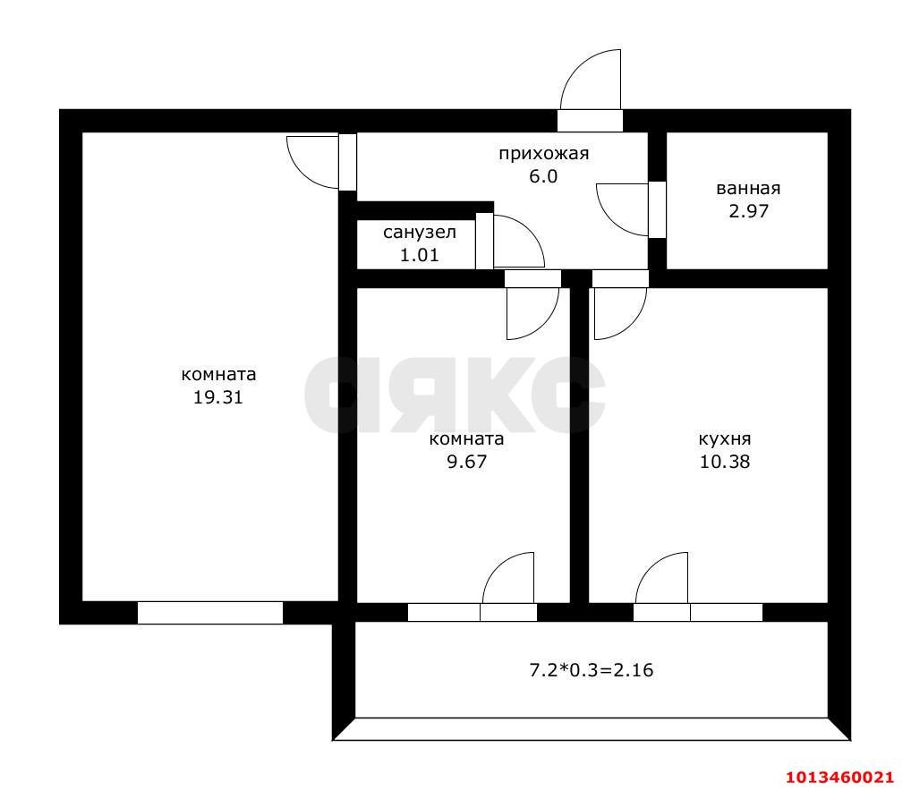 Фото №6: 2-комнатная квартира 56 м² - Краснодар, Камвольно-суконный Комбинат, ул. Магистральная, 11к3