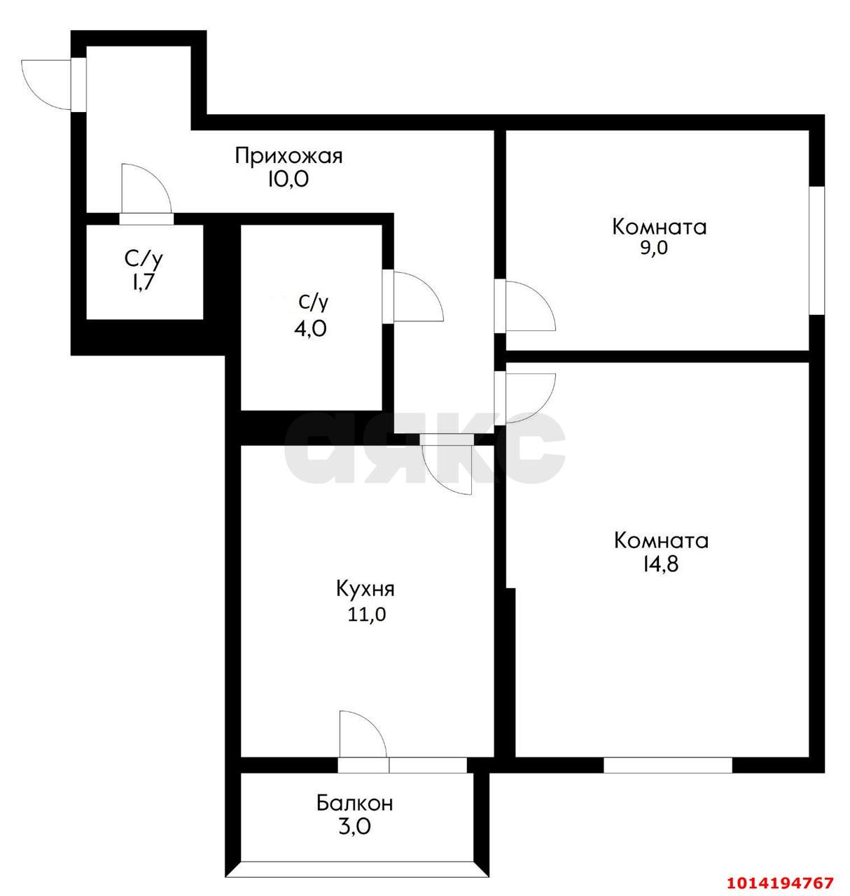 Фото №9: 2-комнатная квартира 54 м² - Краснодар, жилой комплекс Квартет, ул. имени Снесарева, 10к1