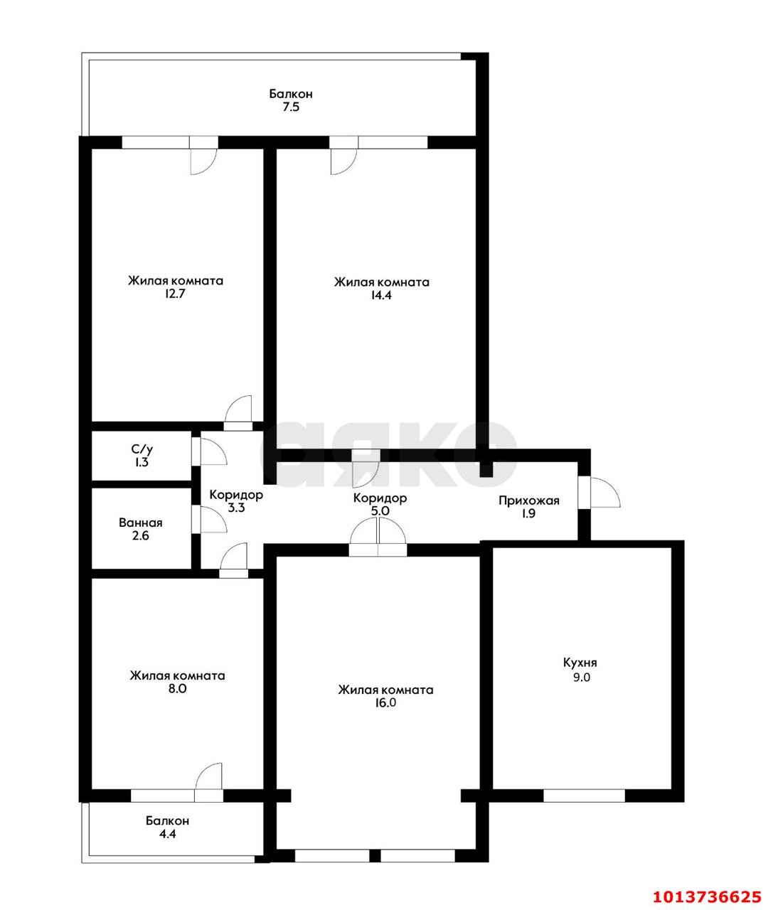 Фото №16: 4-комнатная квартира 86 м² - Краснодар, Центральный, ул. Гудимы, 30