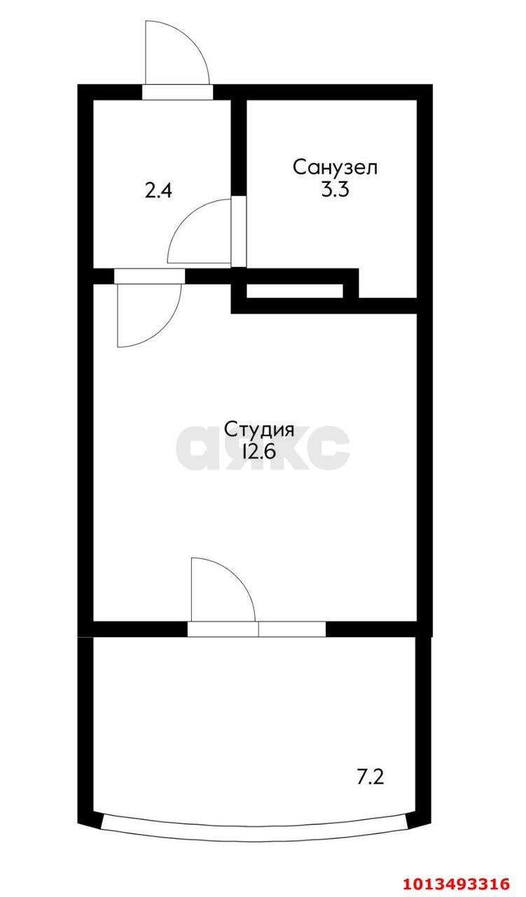 Фото №14: Студия 23 м² - Краснодар, жилой комплекс Самолёт-4, 