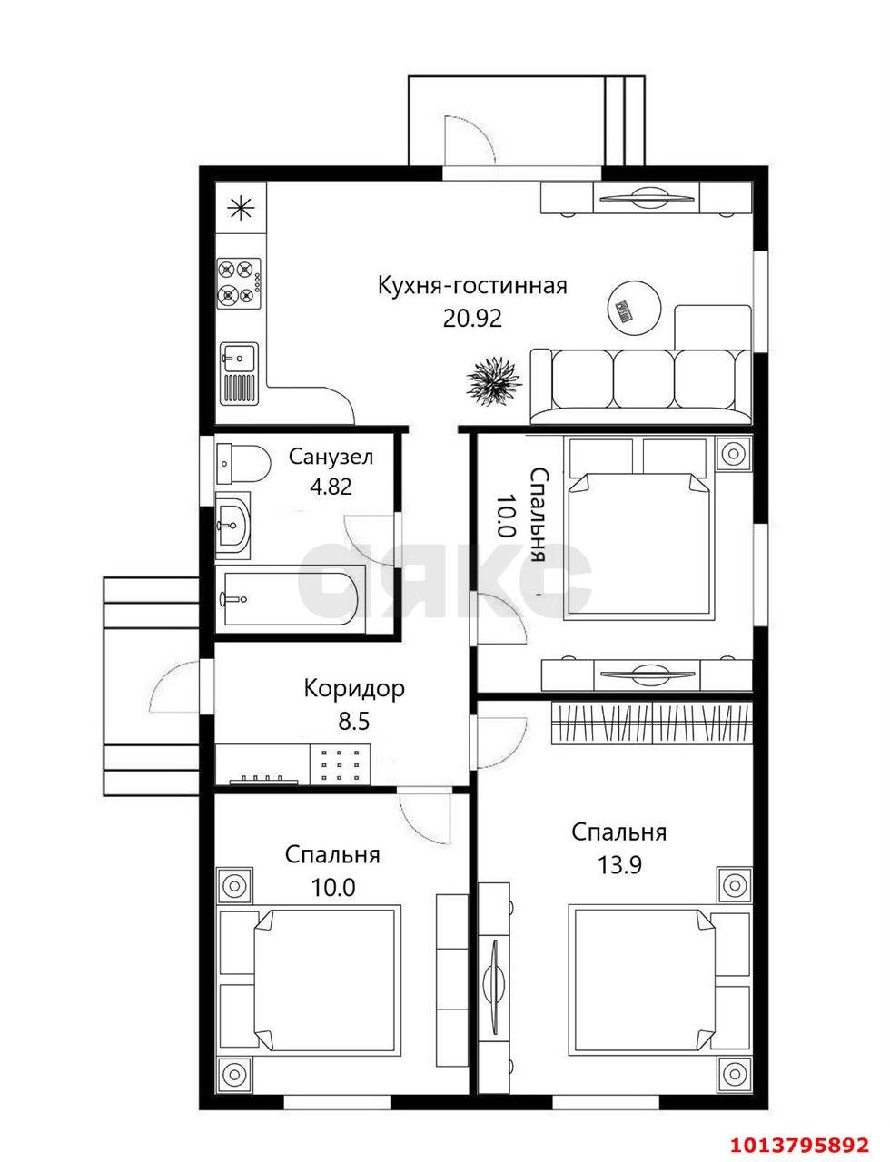 Фото №5: Дом 71 м² + 3 сот. - Южный, коттеджный  Южная столица, ул. Динская