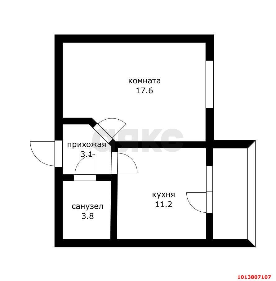 Фото №5: 1-комнатная квартира 36 м² - Новая Адыгея, жилой комплекс Новая Адыгея, ул. Бжегокайская, 90/1к2