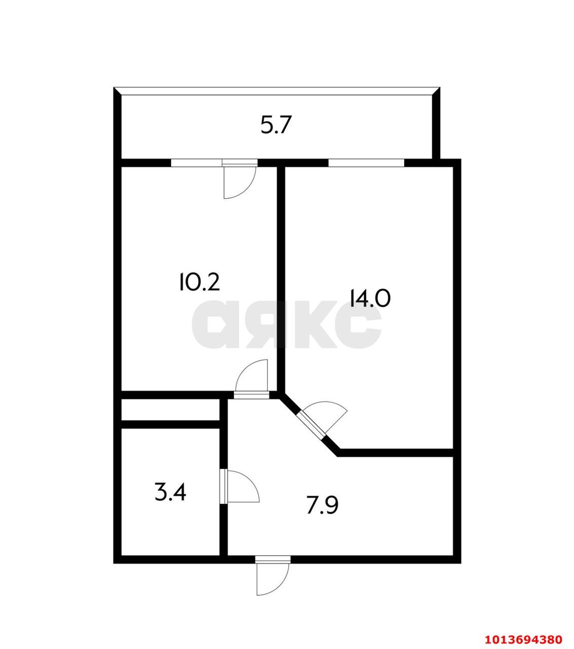 Фото №2: 1-комнатная квартира 35 м² - Яблоновский, пер. 1-й  Гагарина, 10