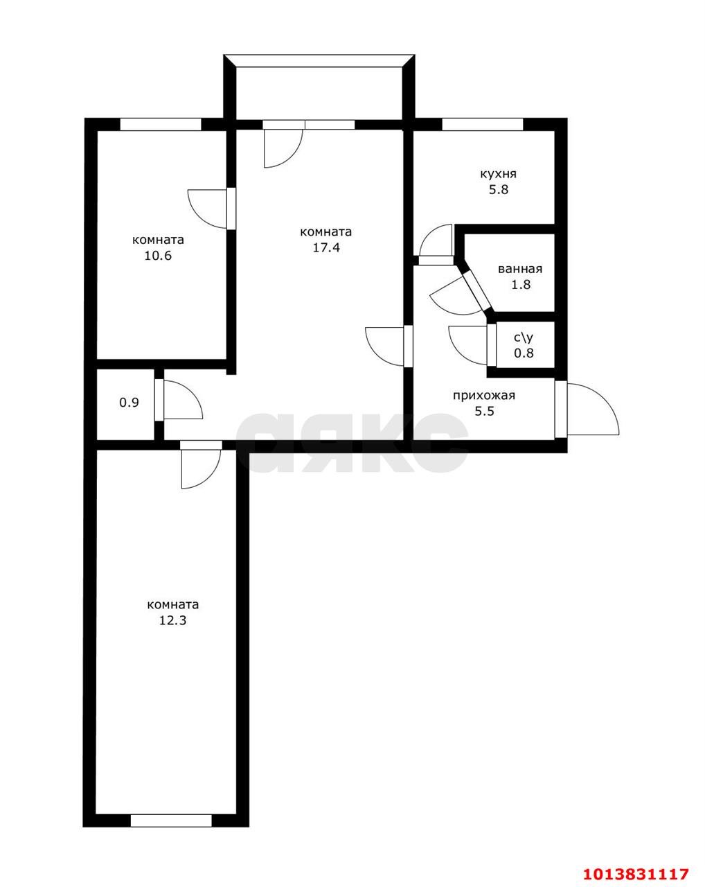 Фото №12: 3-комнатная квартира 60 м² - Краснодар, Фестивальный, ул. имени Тургенева, 134