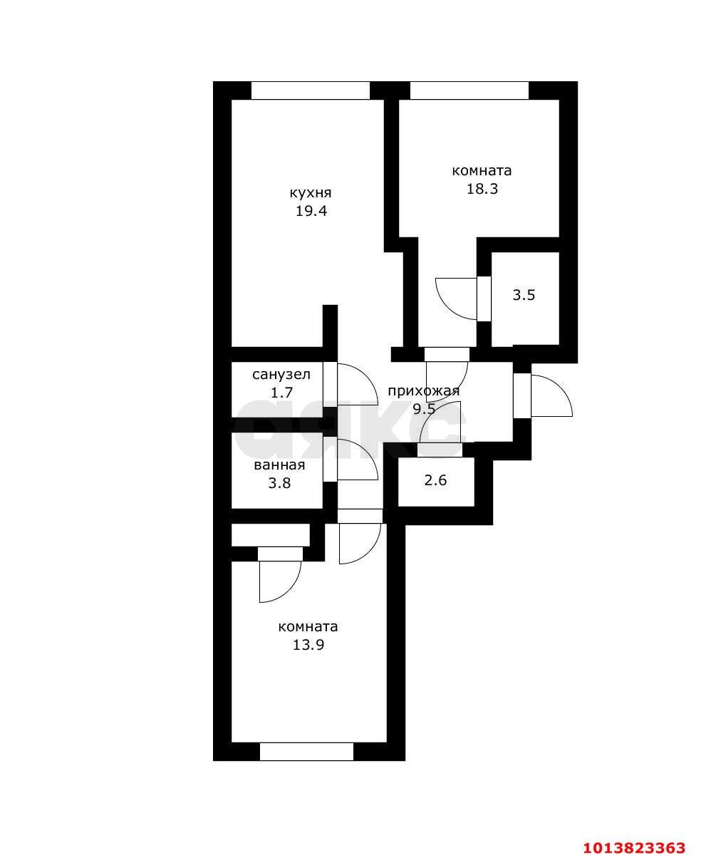 Фото №15: 2-комнатная квартира 75 м² - Краснодар, жилой комплекс На Стахановской, ул. Стахановская, 1/5