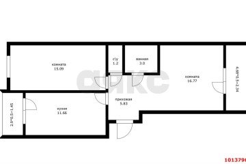 Фото №2: 2-комнатная квартира 65 м² - Краснодар, мкр. Музыкальный, ул. Российская, 257/7лит1