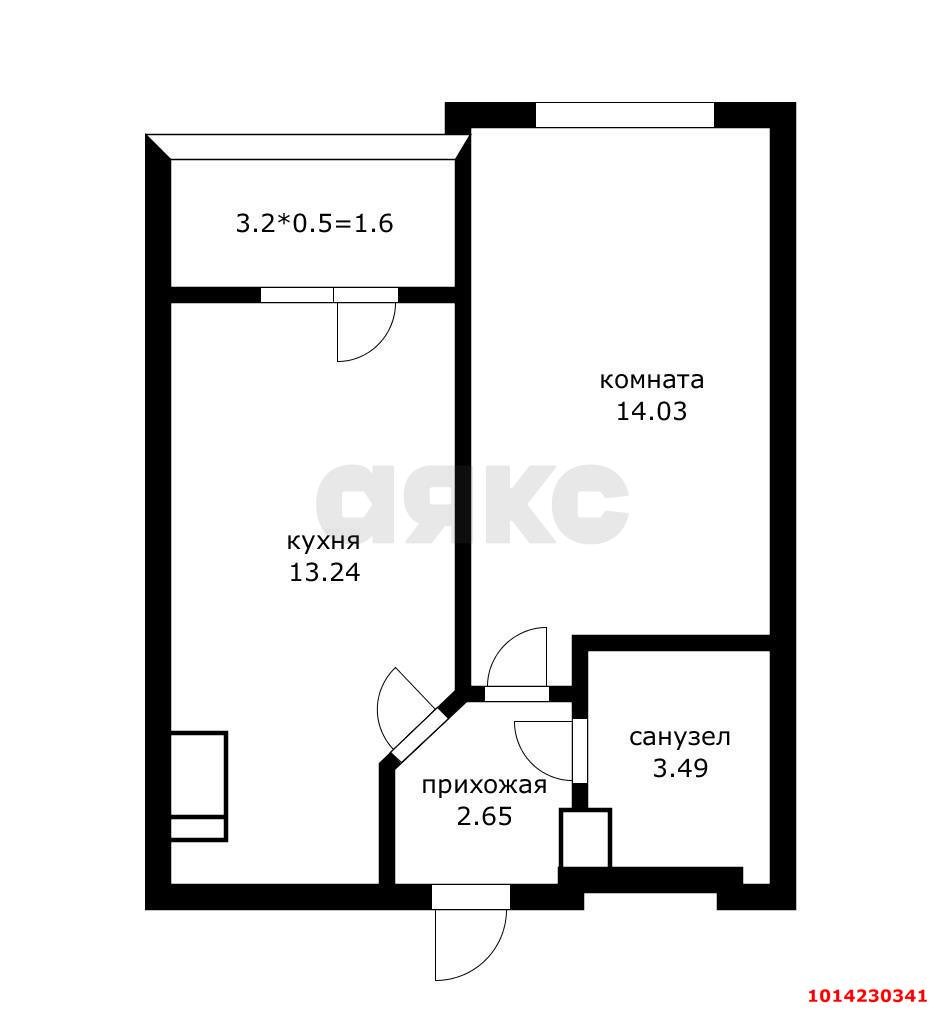 Фото №6: 1-комнатная квартира 35 м² - Краснодар, имени Петра Метальникова, ул. Петра Метальникова, 36