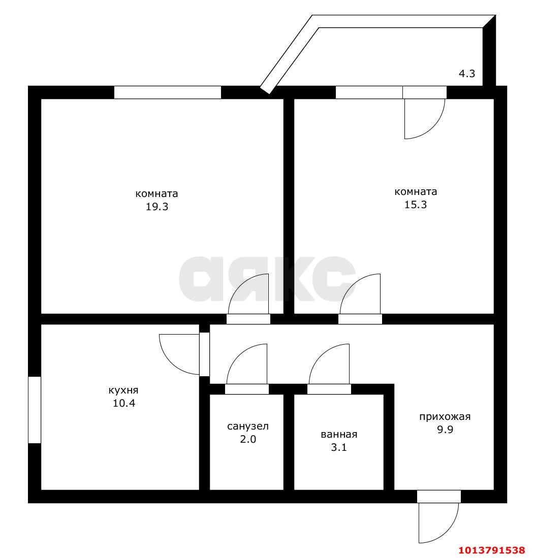 Фото №18: 2-комнатная квартира 64 м² - Яблоновский, жилой комплекс Европа, ул. Гагарина, 159/1Б