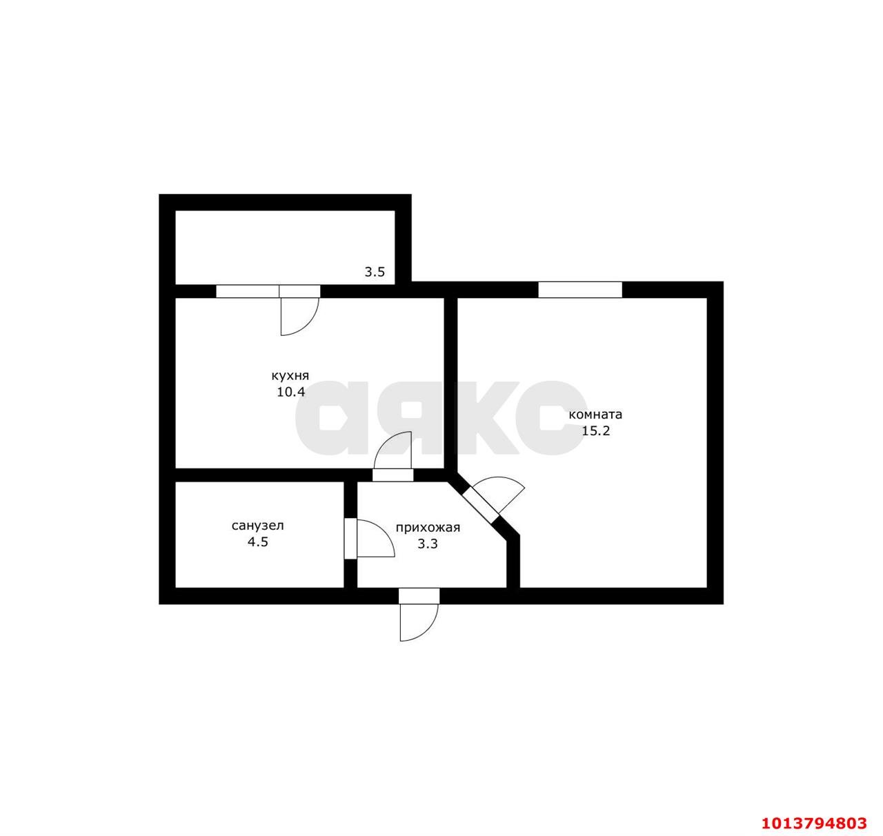 Фото №7: 1-комнатная квартира 36 м² - Новая Адыгея, жилой комплекс Золотая линия, ул. Бжегокайская, 29/3А