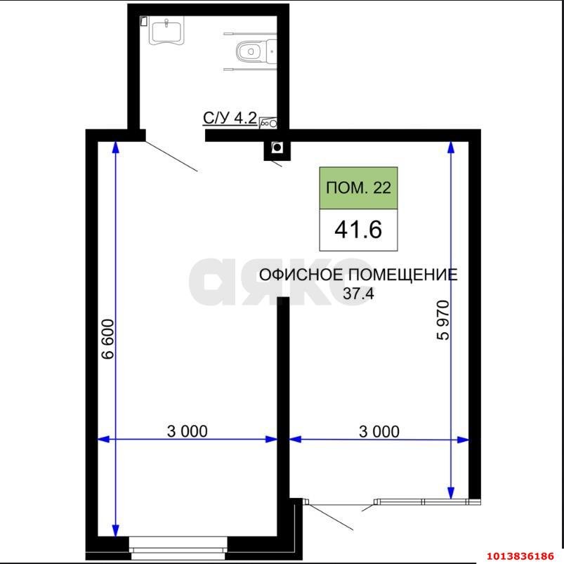 Фото №3: Торговое помещение 42 м² - Краснодар, жилой комплекс Дыхание, 