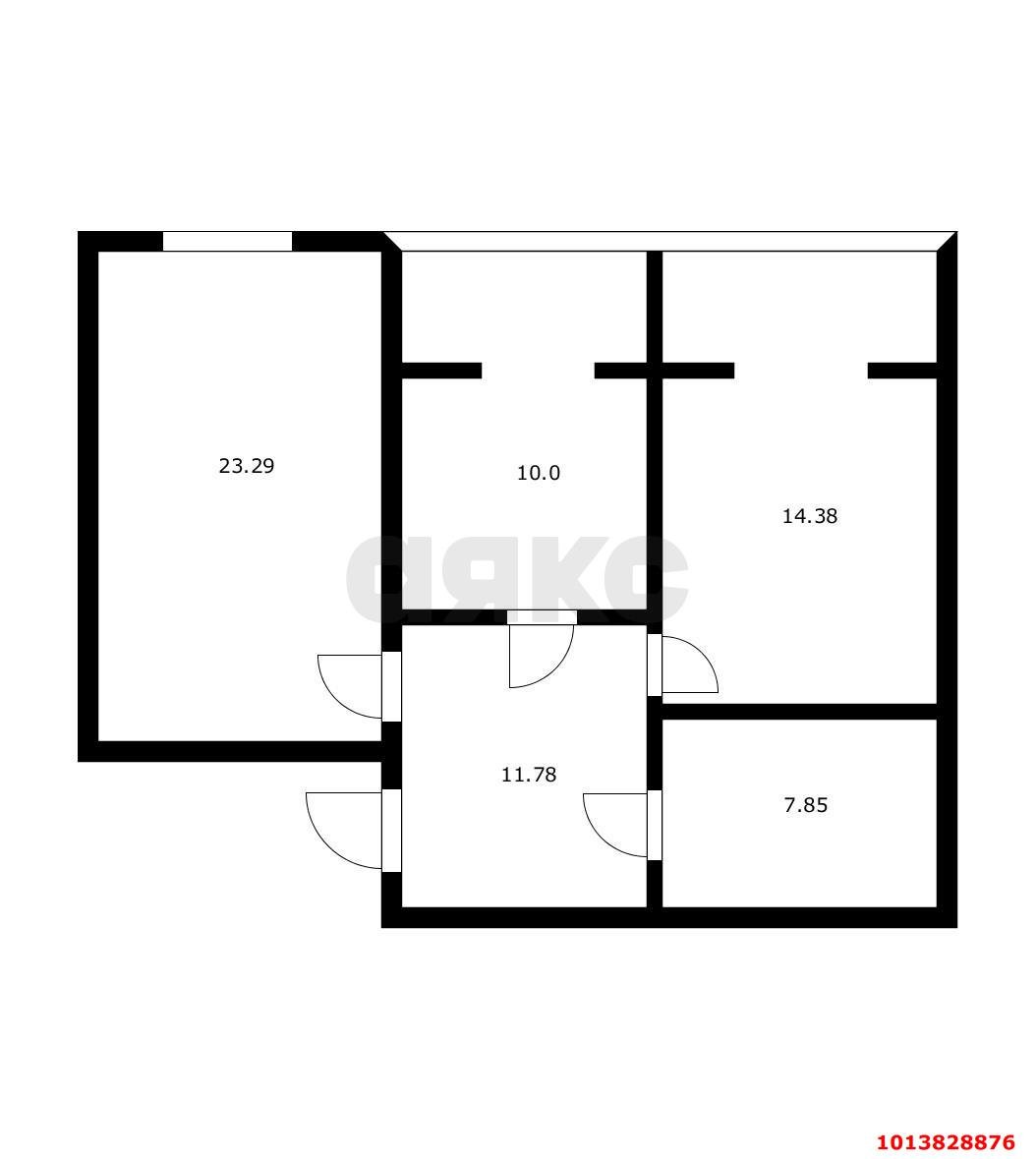 Фото №12: 2-комнатная квартира 77 м² - Краснодар, Камвольно-суконный Комбинат, ул. Камвольная, 3