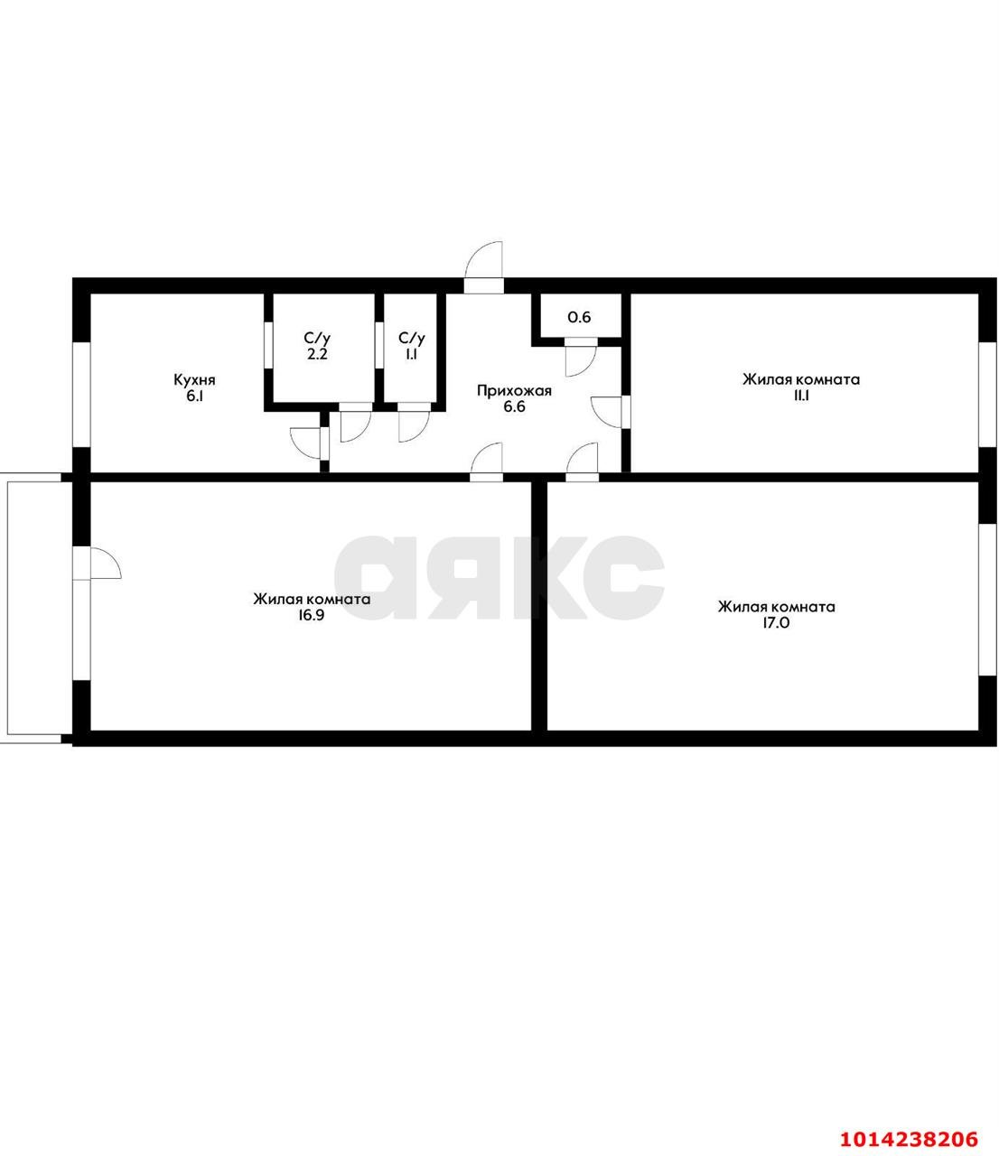 Фото №9: 3-комнатная квартира 61 м² - Краснодар, Фестивальный, ул. Яна Полуяна, 28