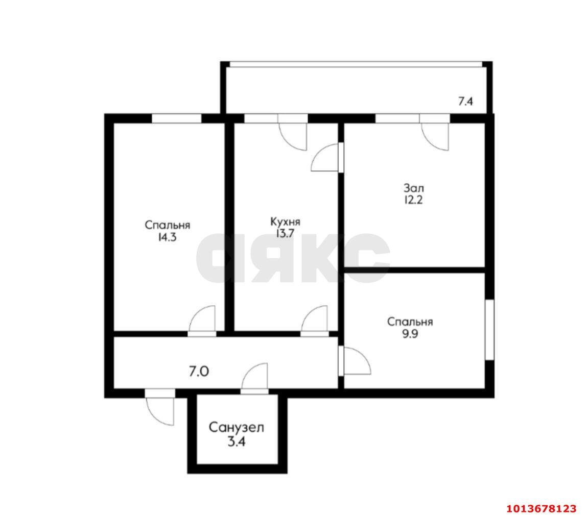 Фото №1: 3-комнатная квартира 60 м² - Краснодар, жилой комплекс Радуга, ул. Евгении Жигуленко, 7к2