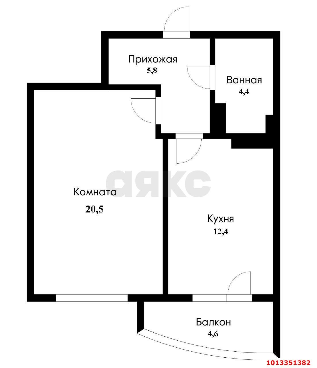 Фото №6: 1-комнатная квартира 48 м² - Краснодар, Солнечный, ул. имени Симиренко, 71к1