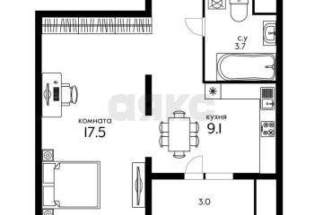 Фото №5: 1-комнатная квартира 36 м² - Краснодар, мкр. жилой комплекс Новелла, ул. Питерская, 40