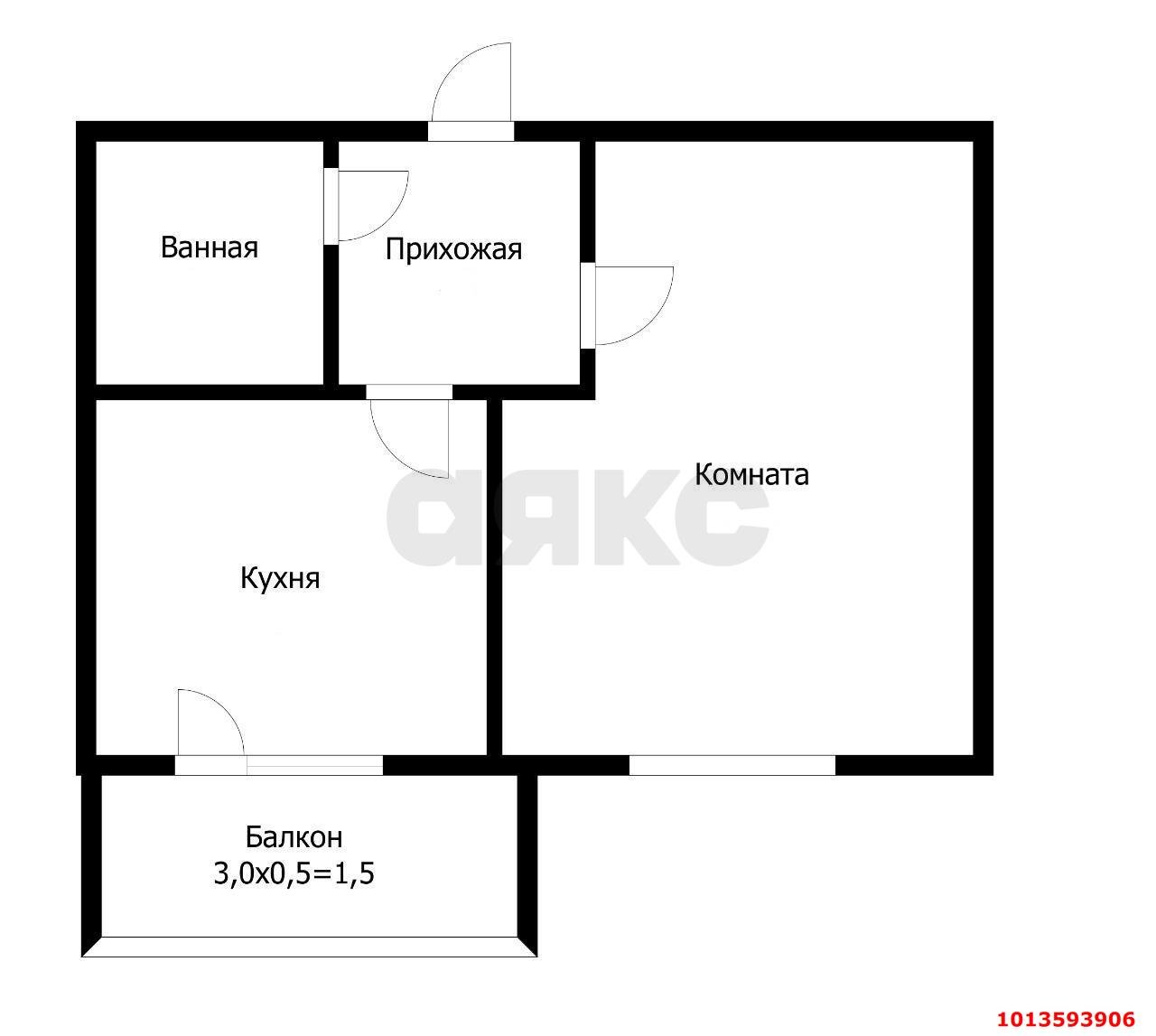 Фото №3: 1-комнатная квартира 24 м² - Новая Адыгея, ул. Красная, 90