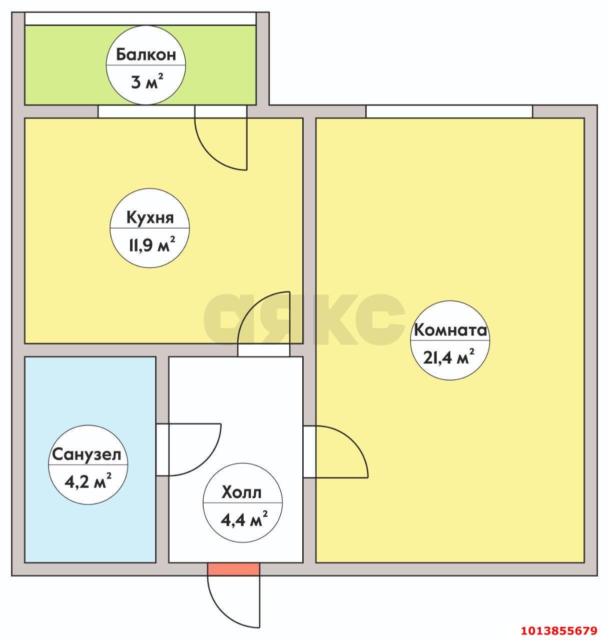 Фото №11: 1-комнатная квартира 45 м² - Краснодар, Прикубанский внутригородской округ, ул. Тепличная, 78к1