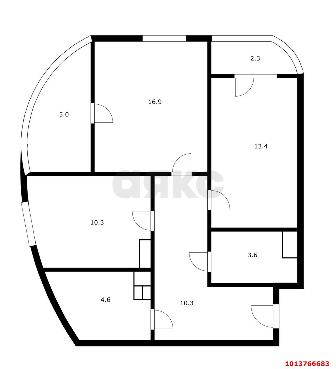 Фото №8: 2-комнатная квартира 59 м² - Краснодар, жилой комплекс Фонтаны, ул. Воронежская, 47/10