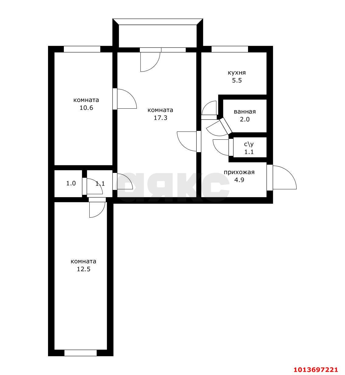 Фото №14: 3-комнатная квартира 60 м² - Краснодар, Черёмушки, ул. Старокубанская, 111