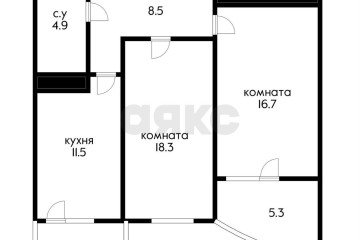 Фото №3: 2-комнатная квартира 68 м² - Краснодар, мкр. имени Петра Метальникова, ул. Цезаря Куникова, 24к1