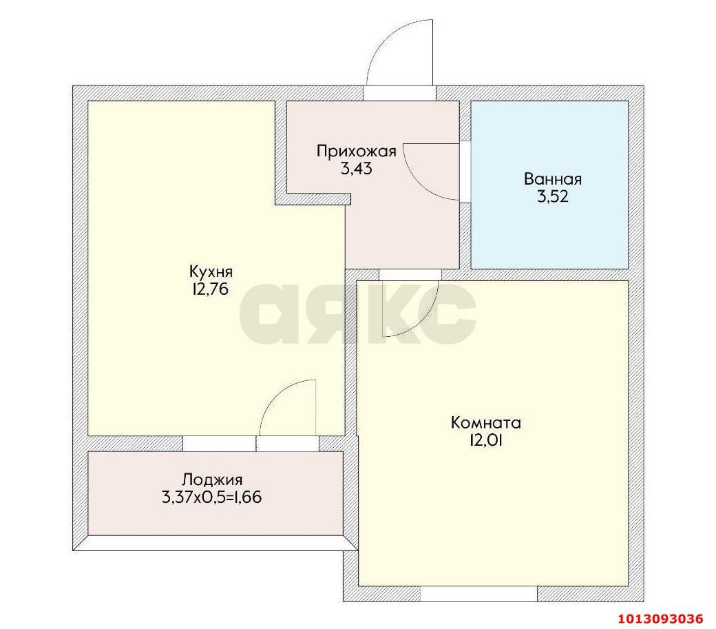 Фото №2: 1-комнатная квартира 32 м² - Краснодар, жилой комплекс Облака, ул. имени Генерала Корнилова, 9к2